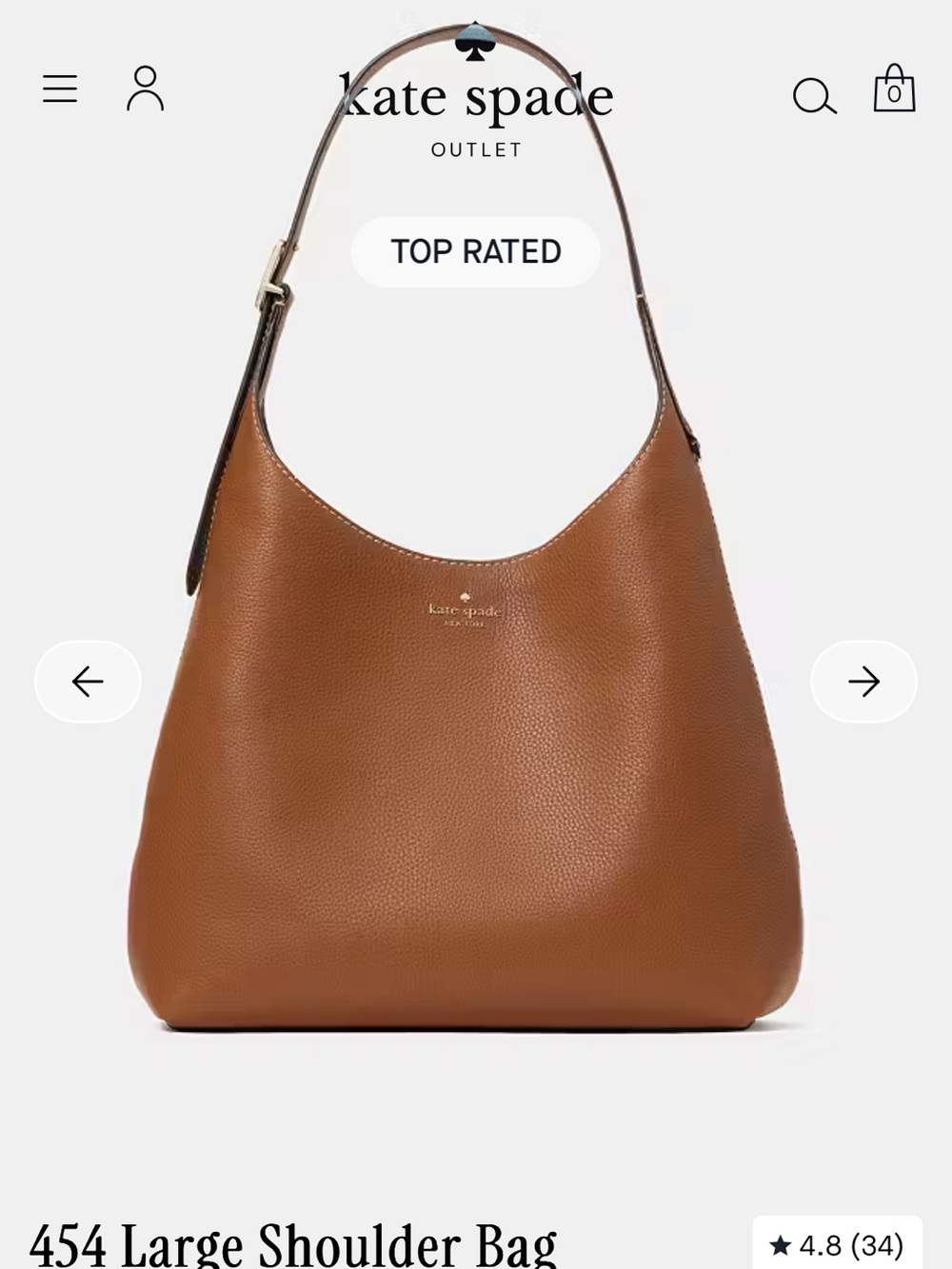 kate spade 454 large shoulder bag in gingerbread - Picture 6 of 6